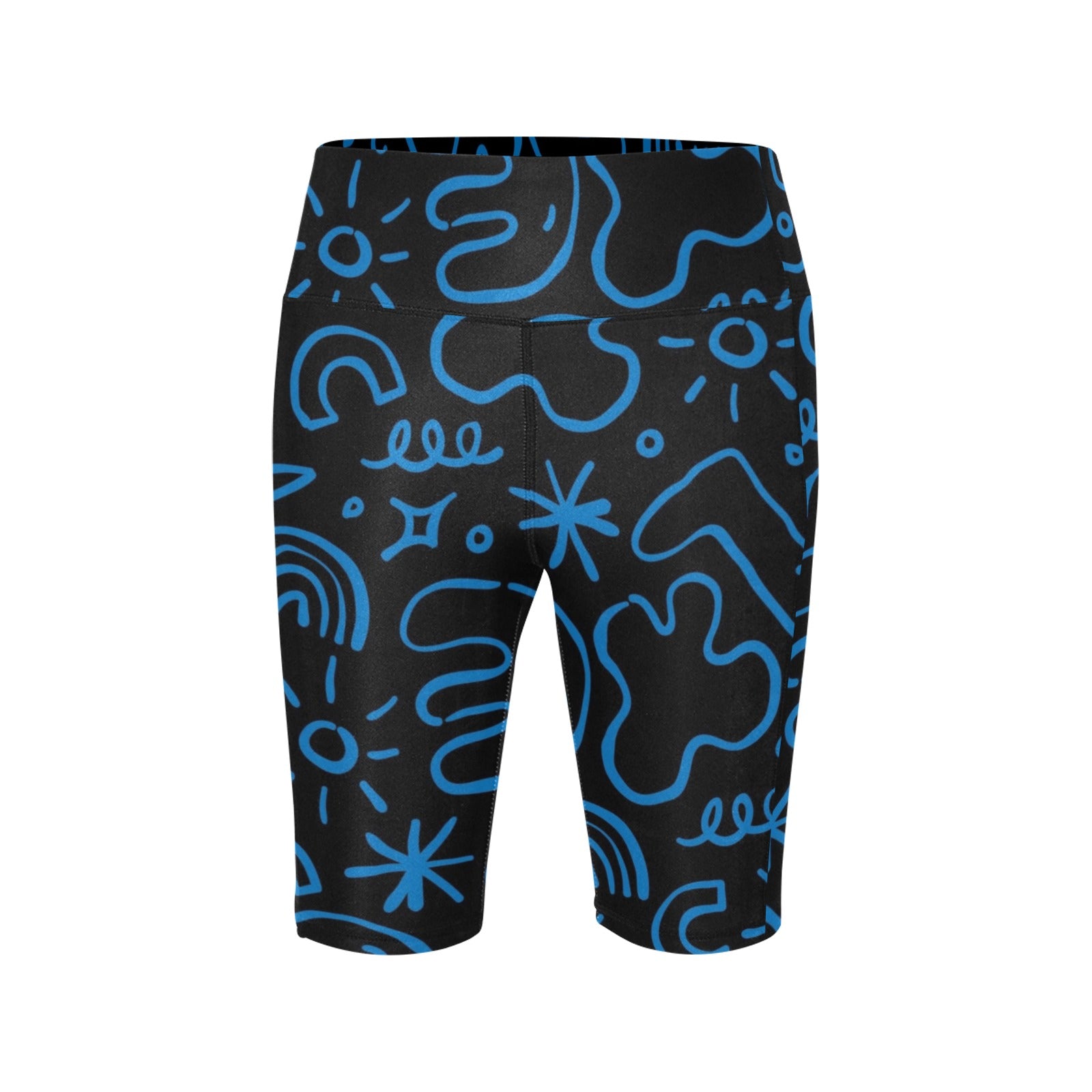 Blue Squiggle - Women's Bike Shorts Womens Bike Shorts