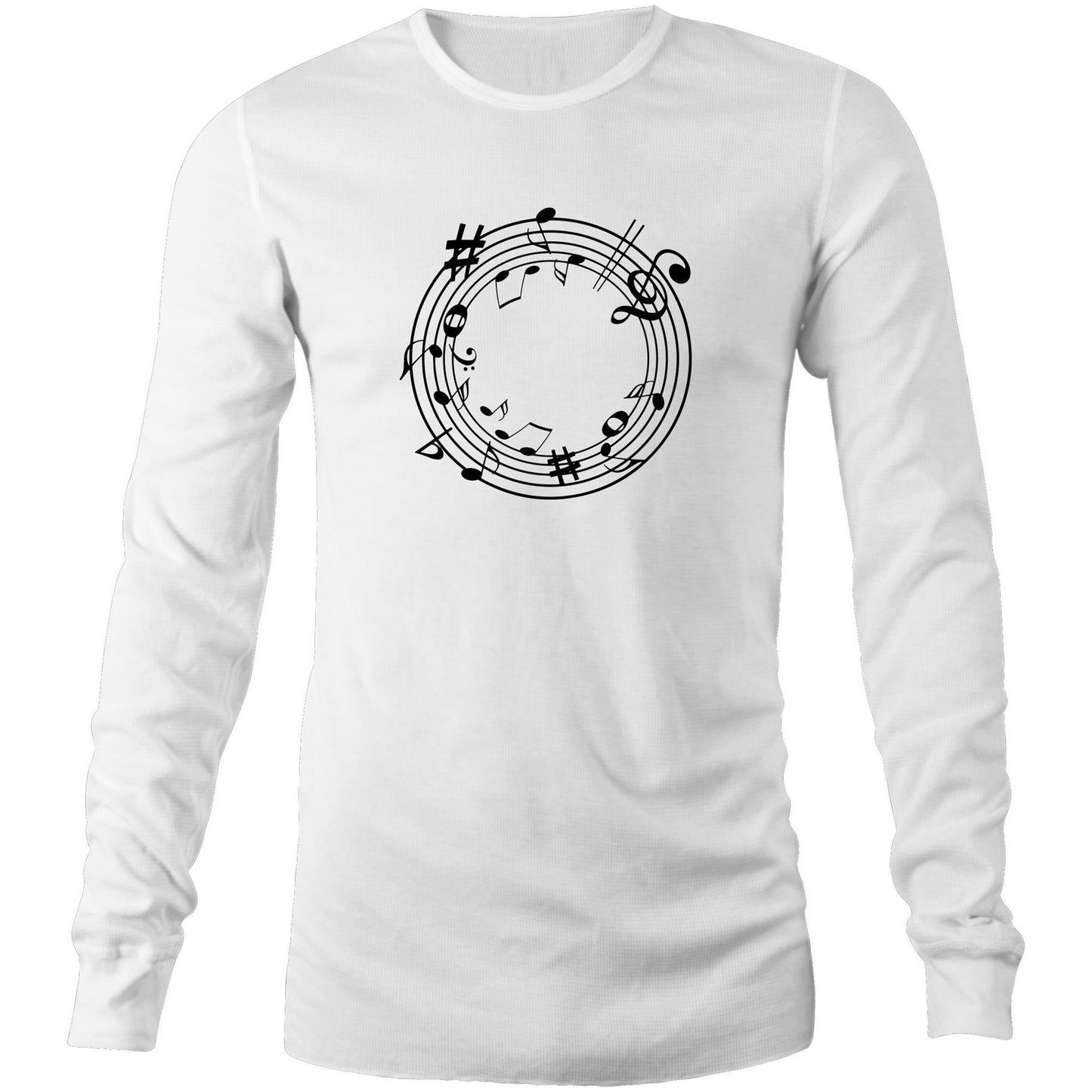 Music Circle - Long Sleeve T-Shirt White Unisex Long Sleeve T-shirt Mens Music Womens