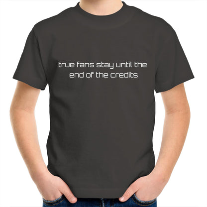 True Fans - Kids Youth Crew T-Shirt Charcoal Kids Youth T-shirt comic Funny Sci Fi