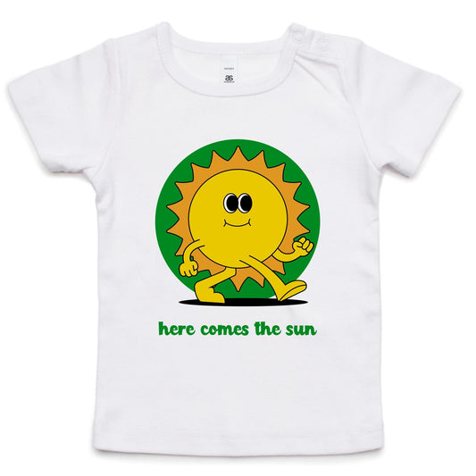 Here Comes The Sun - Baby T-shirt White Baby T-shirt Retro Summer