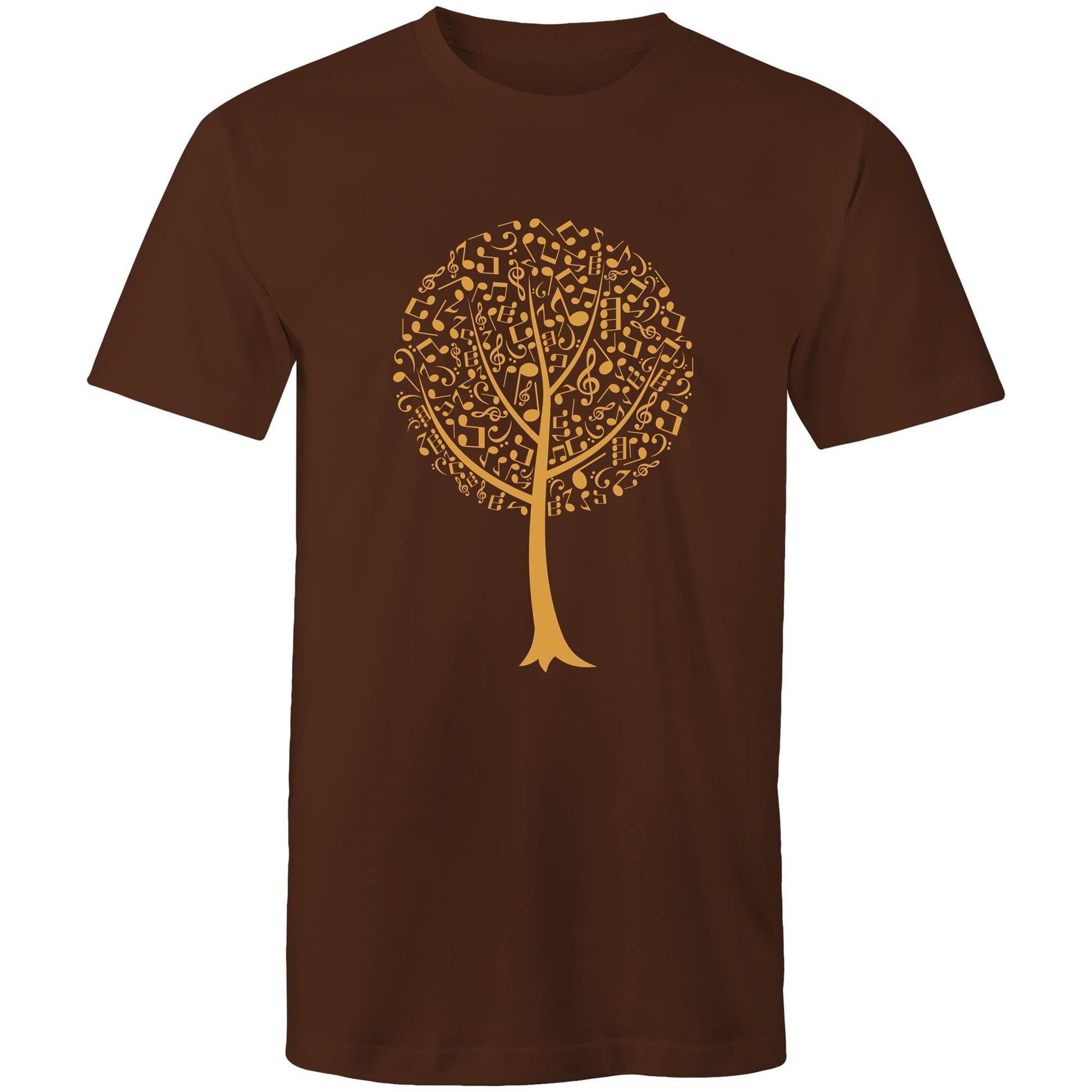 Music Tree - Mens T-Shirt Dark Chocolate Mens T-shirt Mens Music Plants