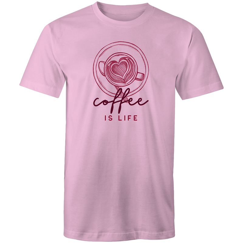Coffee Is Life - Mens T-Shirt Pink Mens T-shirt Coffee Mens