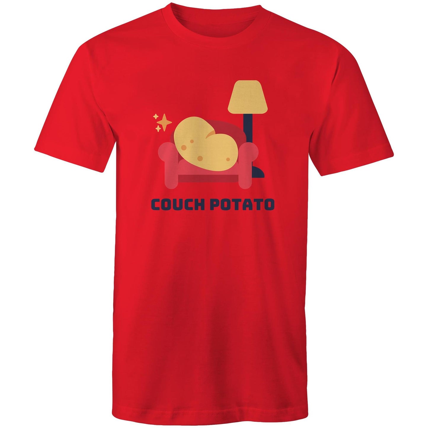 Couch Potato - Mens T-Shirt Red Mens T-shirt Funny Plants