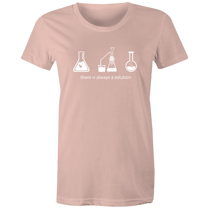 There Is Always A Solution - Women's T-shirt Pale Pink Womens T-shirt Science Womens