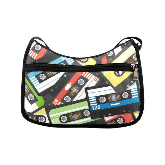 Cassette Tapes - Crossbody Fabric Handbag Crossbody Handbag