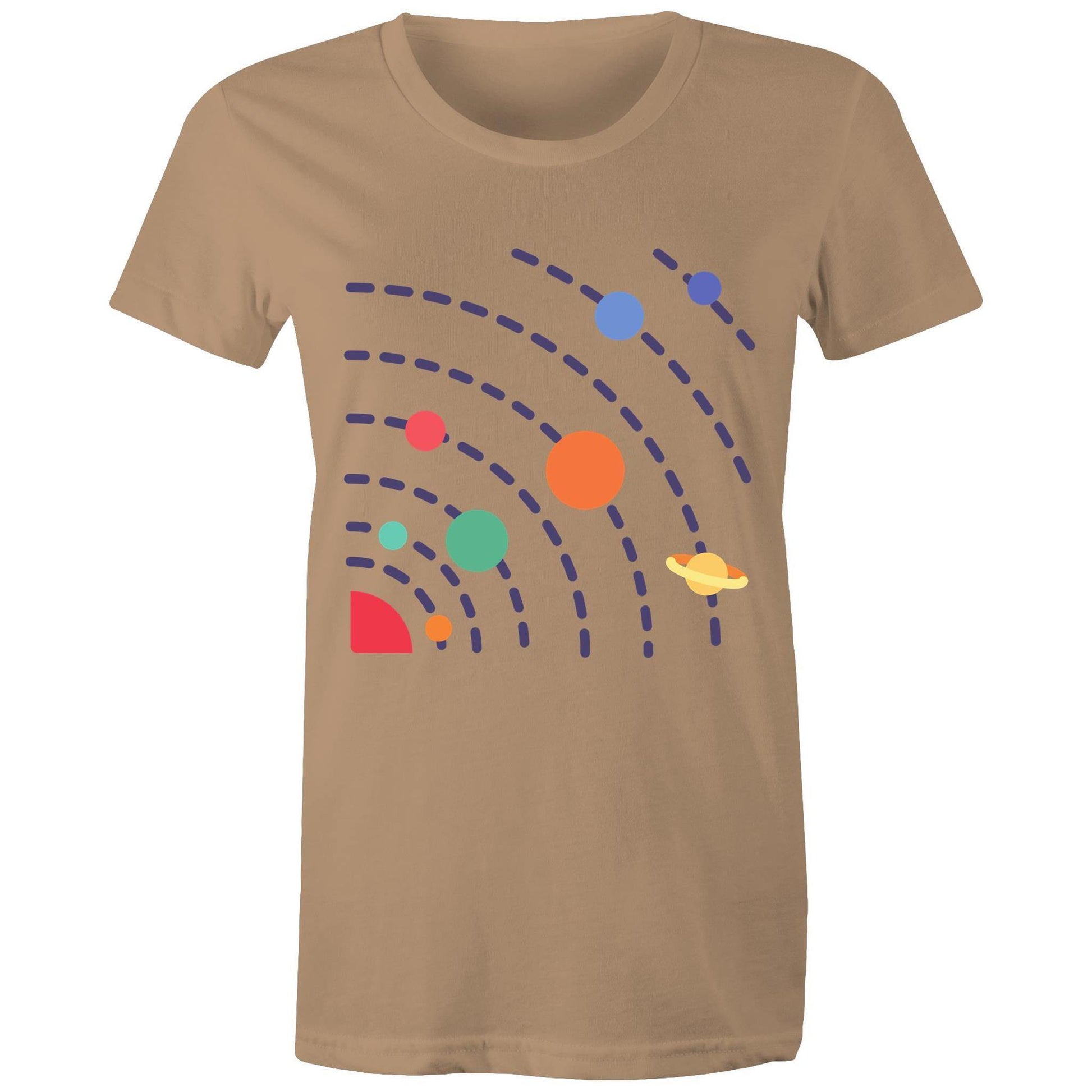 Solar System - Women's T-shirt Tan Womens T-shirt Science Space Womens