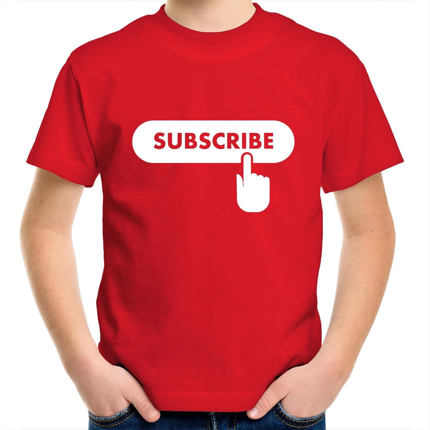 Subscribe - Kids Youth Crew T-Shirt Red Kids Youth T-shirt Funny