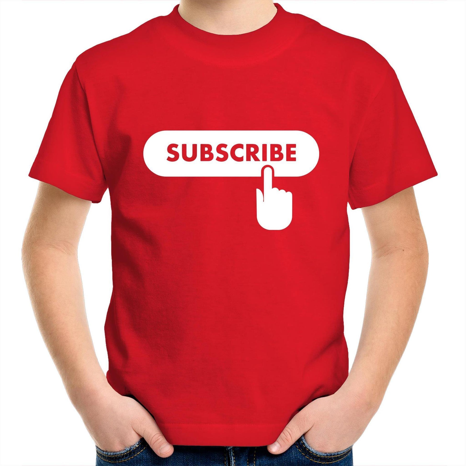 Subscribe - Kids Youth Crew T-Shirt Red Kids Youth T-shirt Funny