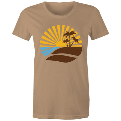 Vintage Surf - Women's T-shirt Tan Womens T-shirt Retro Summer Womens