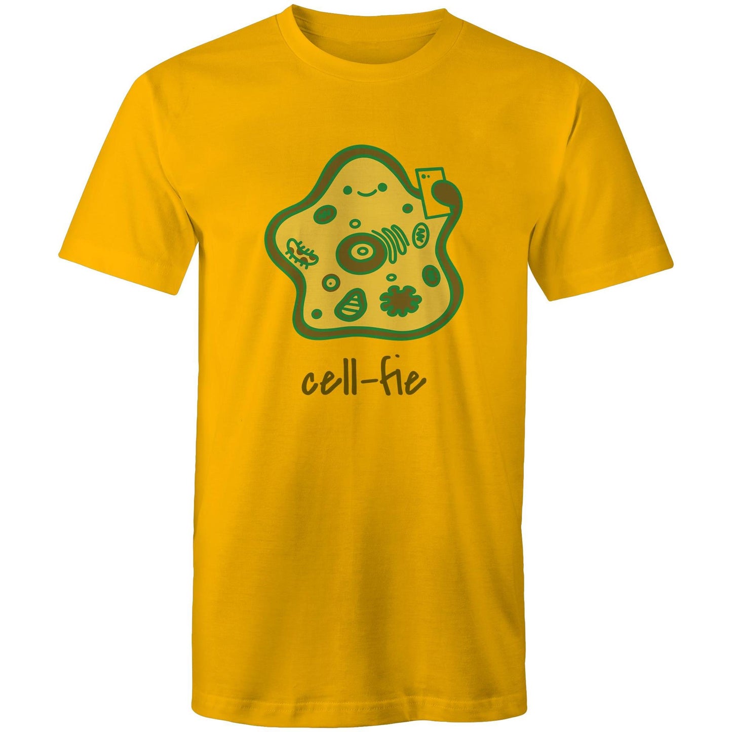 Cell-fie - Mens T-Shirt Gold Mens T-shirt Science