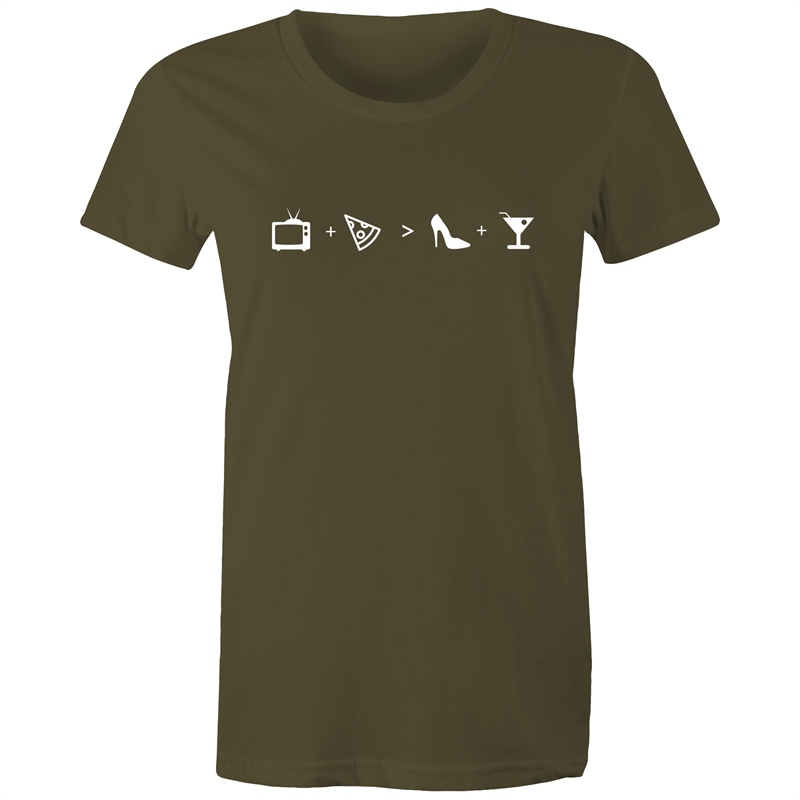 TV + Pizza - Women's T-shirt Army Womens T-shirt Funny Womens