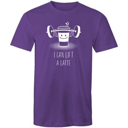 I Can Lift A Latte - Short Sleeve T-shirt Purple Fitness T-shirt Fitness Mens Womens