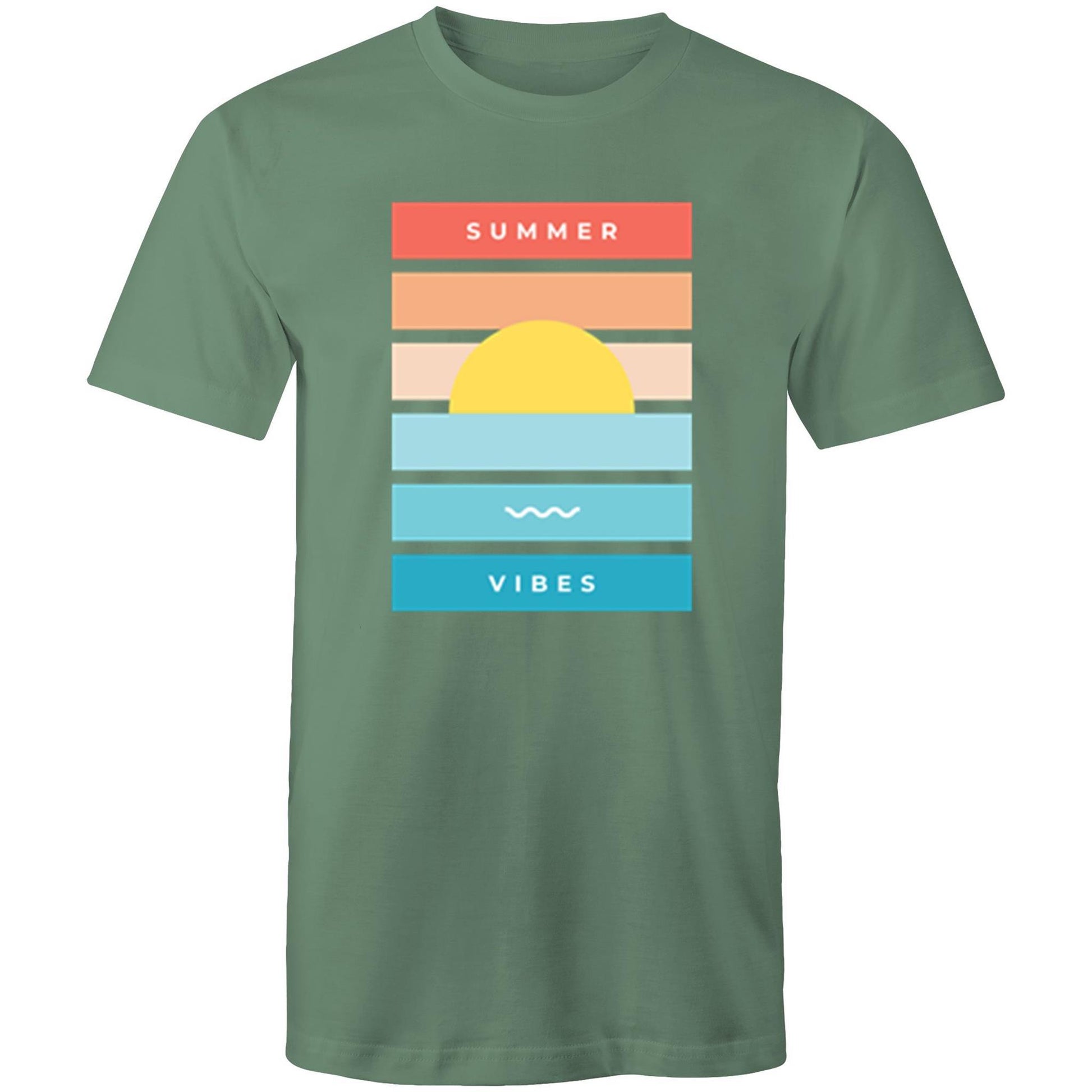 Summer Vibes - Mens T-Shirt Sage Mens T-shirt Mens Retro Summer