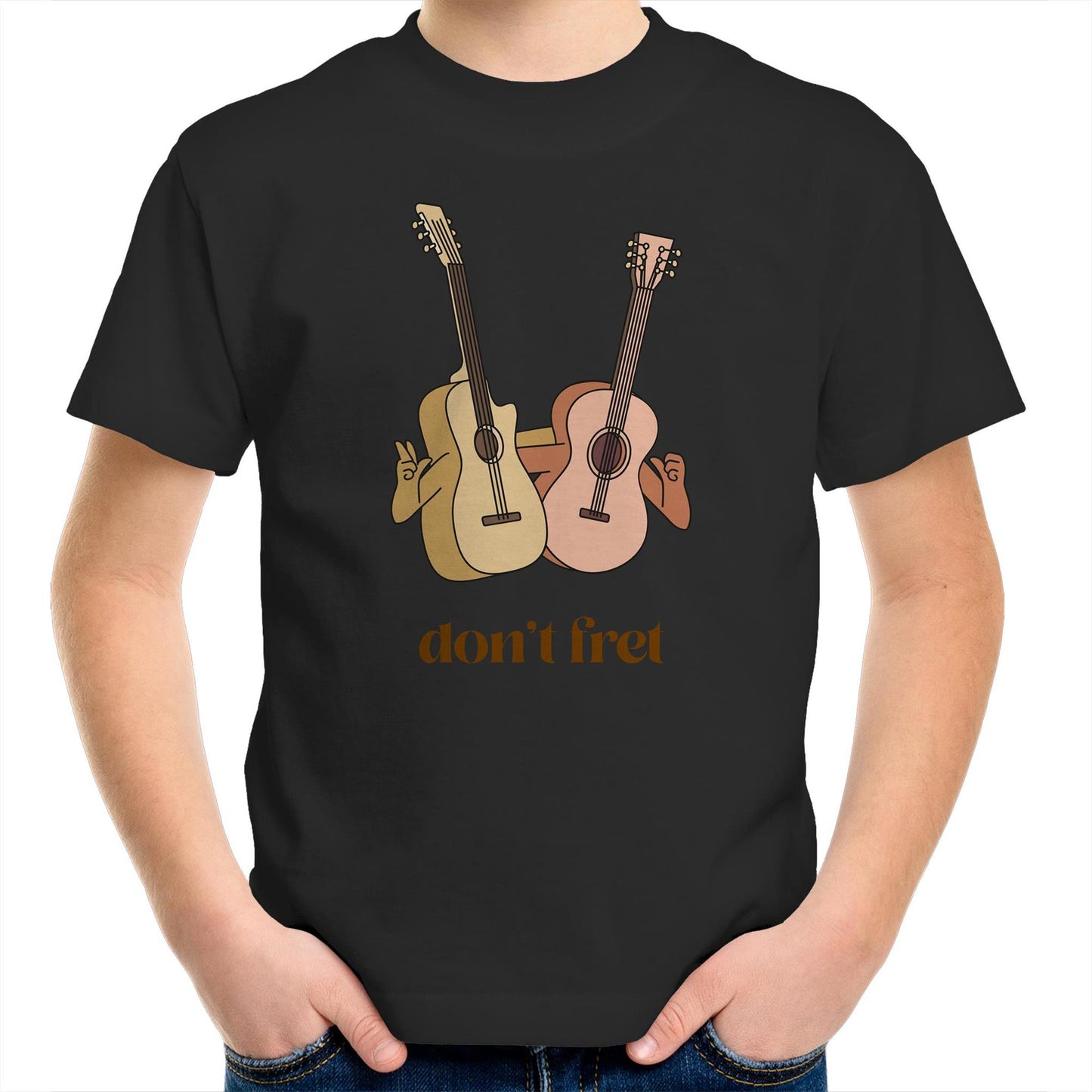 Don't Fret - Kids Youth Crew T-Shirt Black Kids Youth T-shirt Music