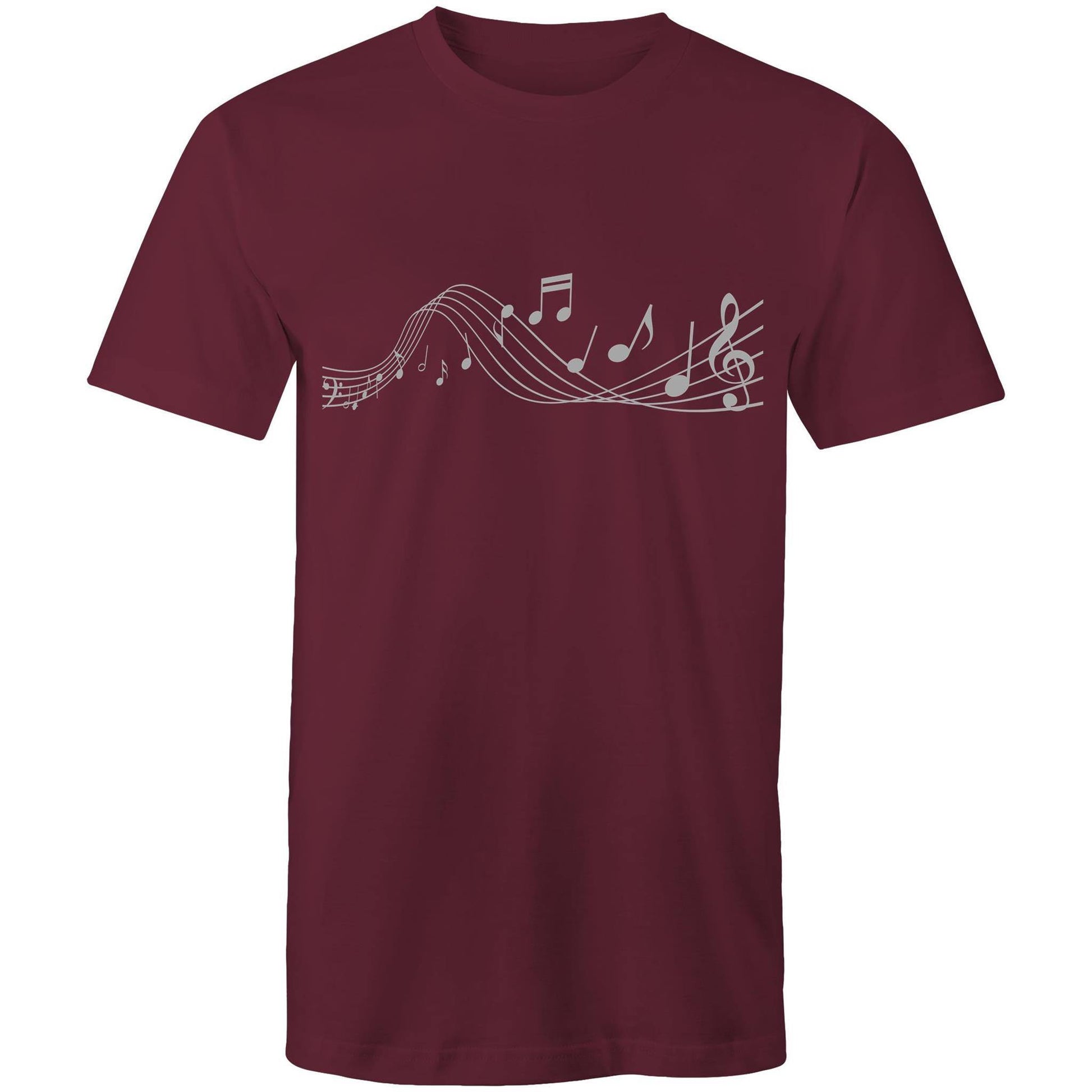 Music Notes - Mens T-Shirt Burgundy Mens T-shirt Mens Music