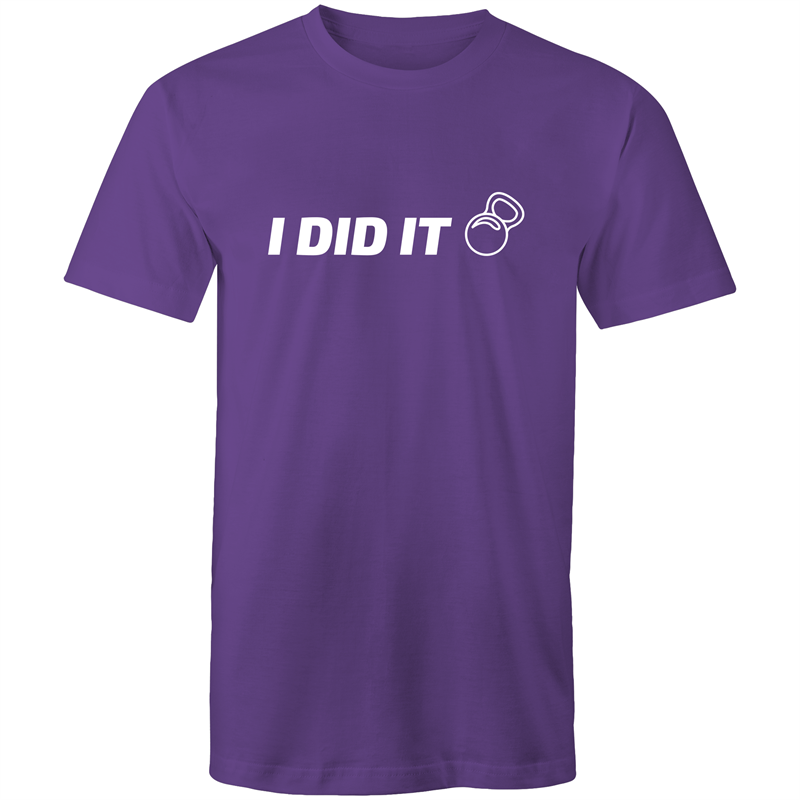 I Did It - Short Sleeve T-shirt Purple Fitness T-shirt Fitness Mens Womens