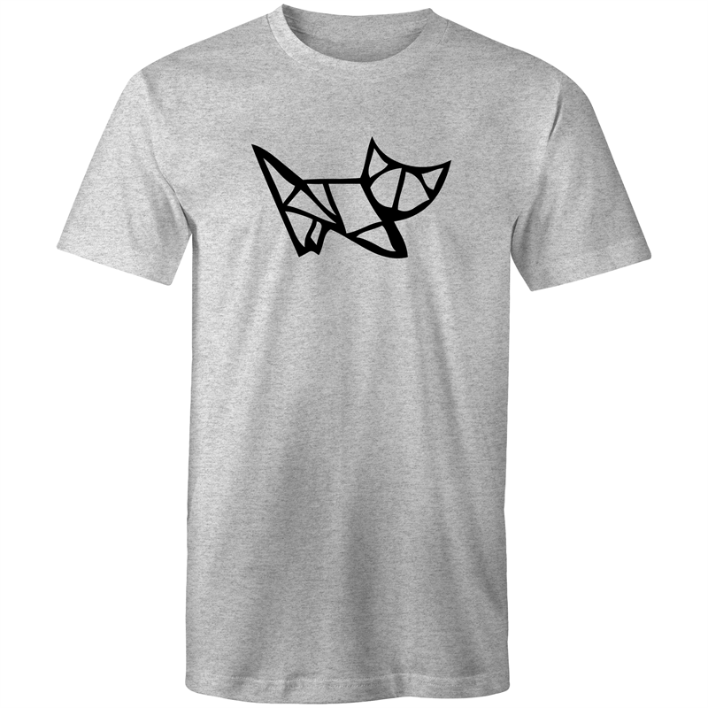 Origami Kitten - Mens T-Shirt Grey Marle Mens T-shirt animal Mens