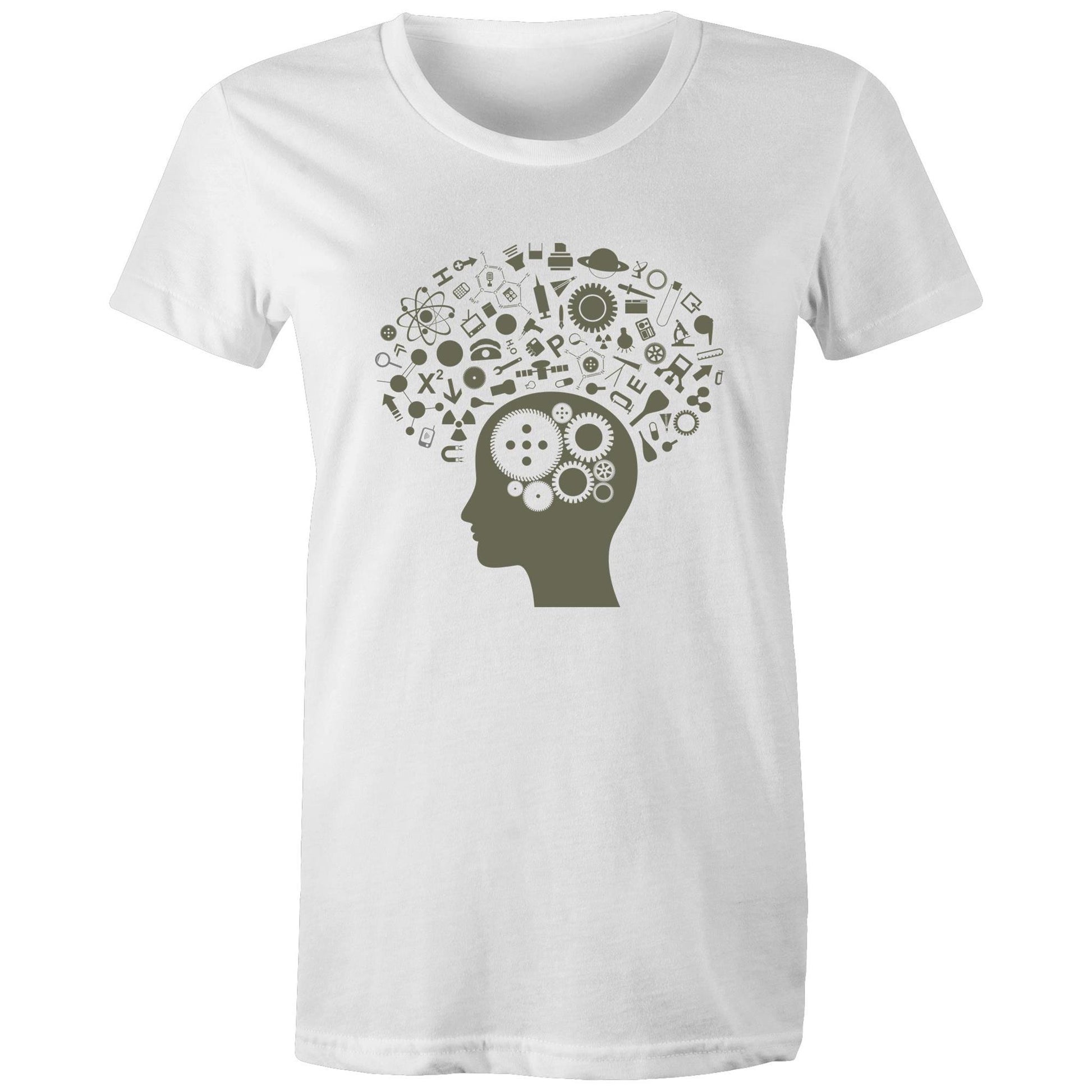 Science Brain - Womens T-shirt White Womens T-shirt Science Womens
