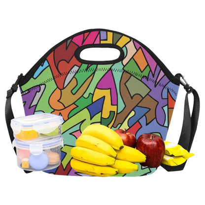 Bright Abstract - Neoprene Lunch Bag/Large Neoprene Lunch Bag/Large Printed Offshore