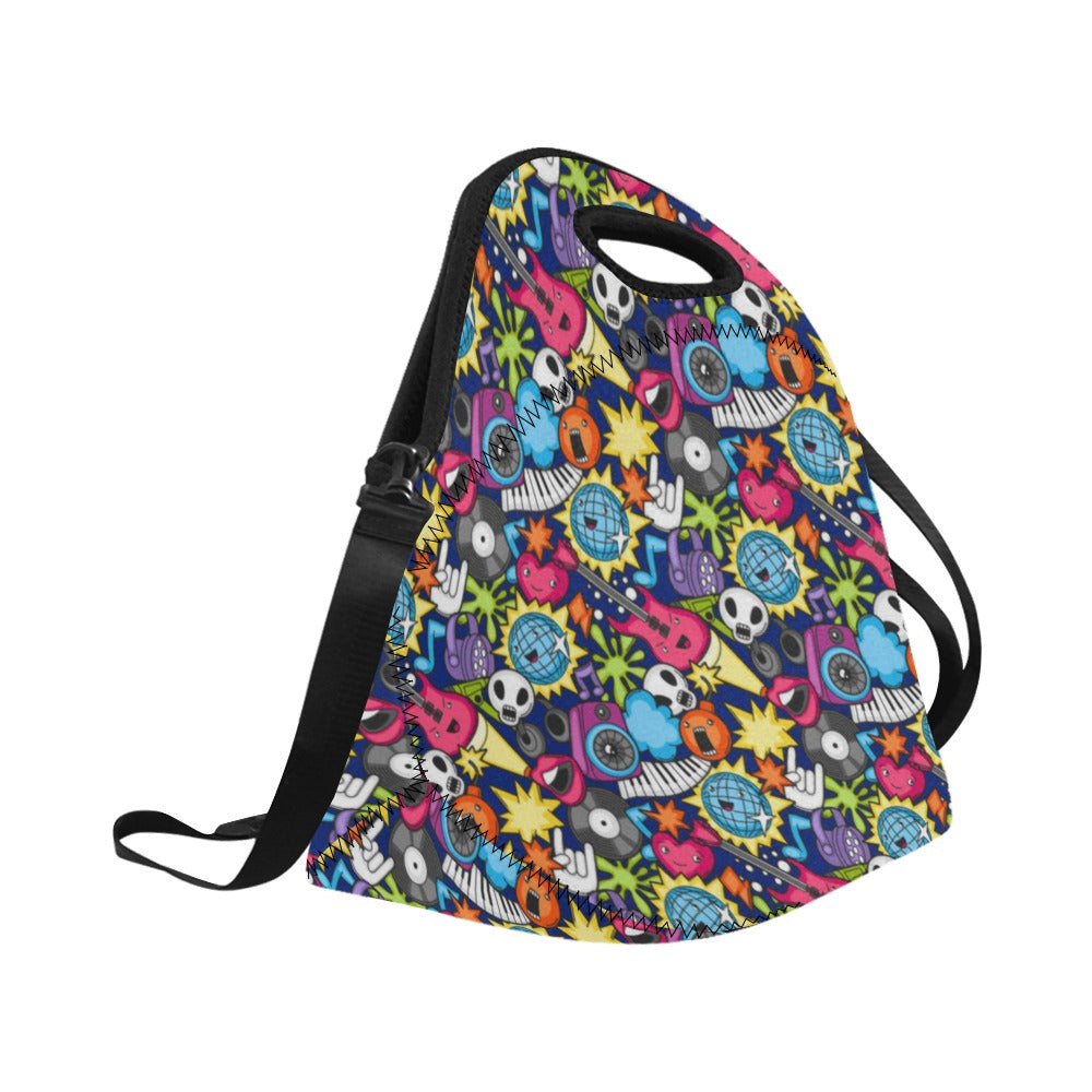 Sticker Music - Neoprene Lunch Bag/Large Neoprene Lunch Bag/Large Music Printed Offshore