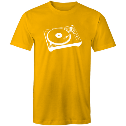 Turntable - Mens T-Shirt Gold Mens T-shirt Mens Music Retro