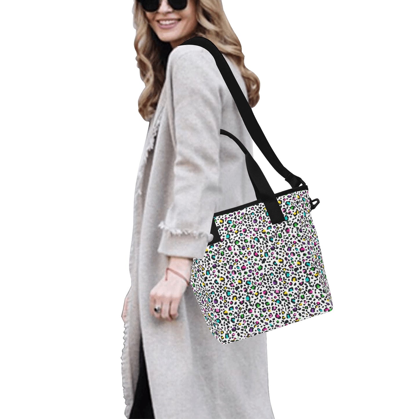 Animal Print In Colour - Tote Bag with Shoulder Strap Nylon Tote Bag