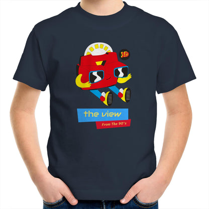 The View From The 90's - Kids Youth Crew T-Shirt Navy Kids Youth T-shirt Retro