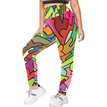 Bright Abstract - Women's Plus Size High Waist Leggings Women's Plus Size High Waist Leggings