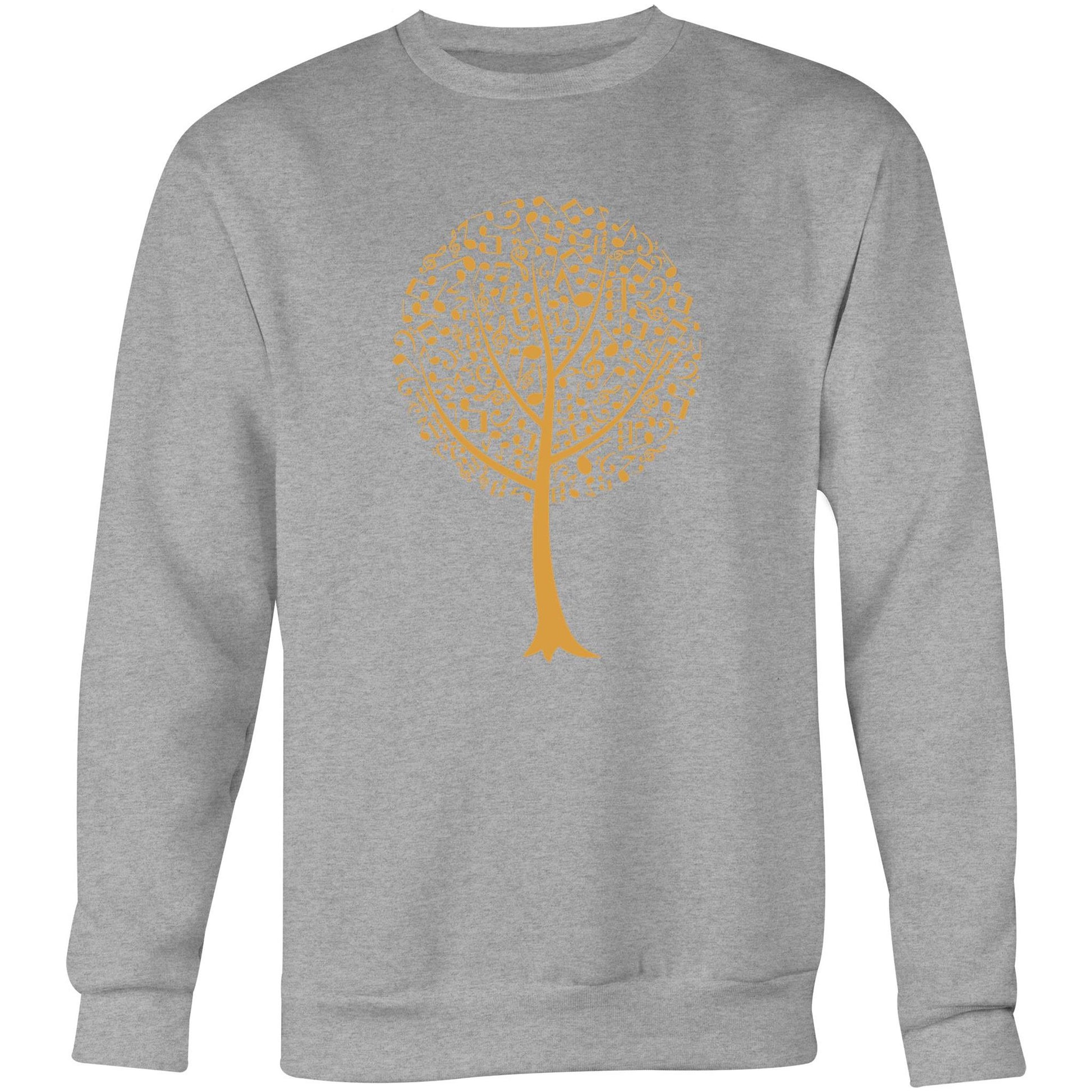 Music Tree - Crew Sweatshirt Grey Marle Sweatshirt Mens Music Plants Womens