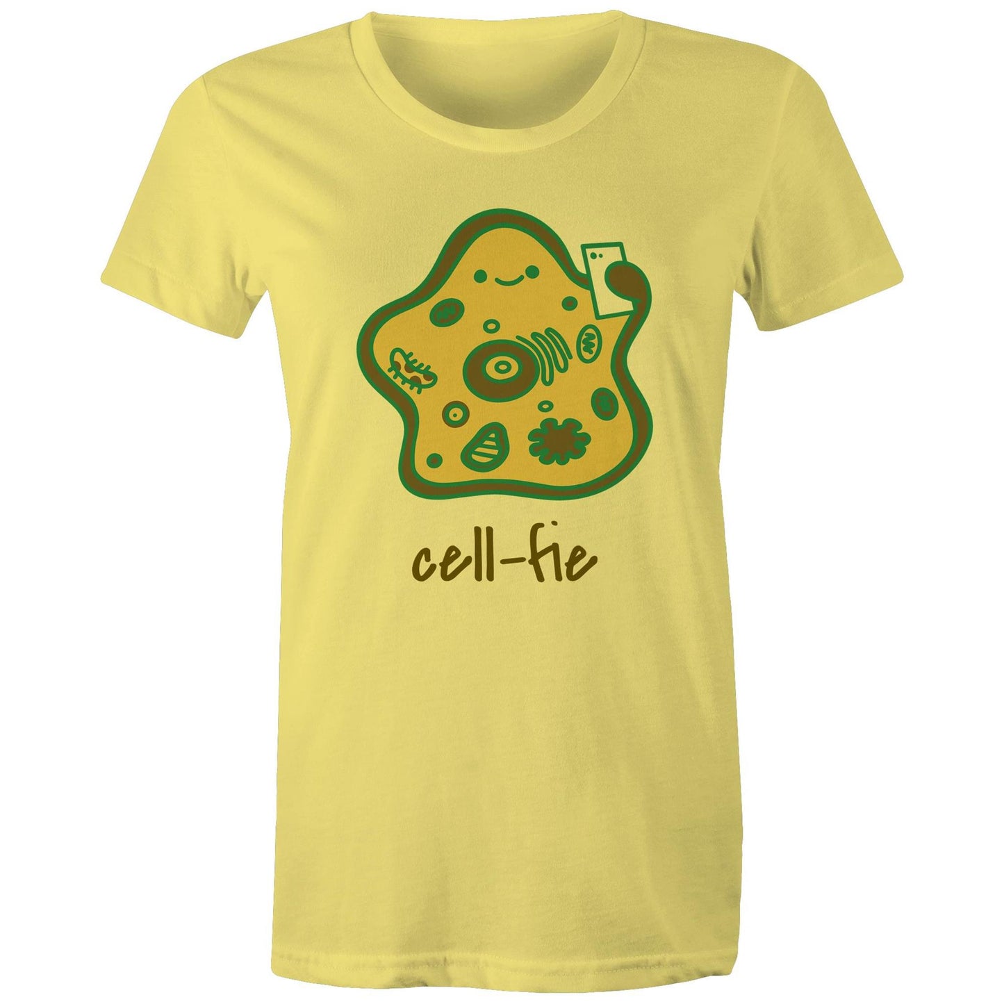 Cell-fie - Womens T-shirt Yellow Womens T-shirt Science