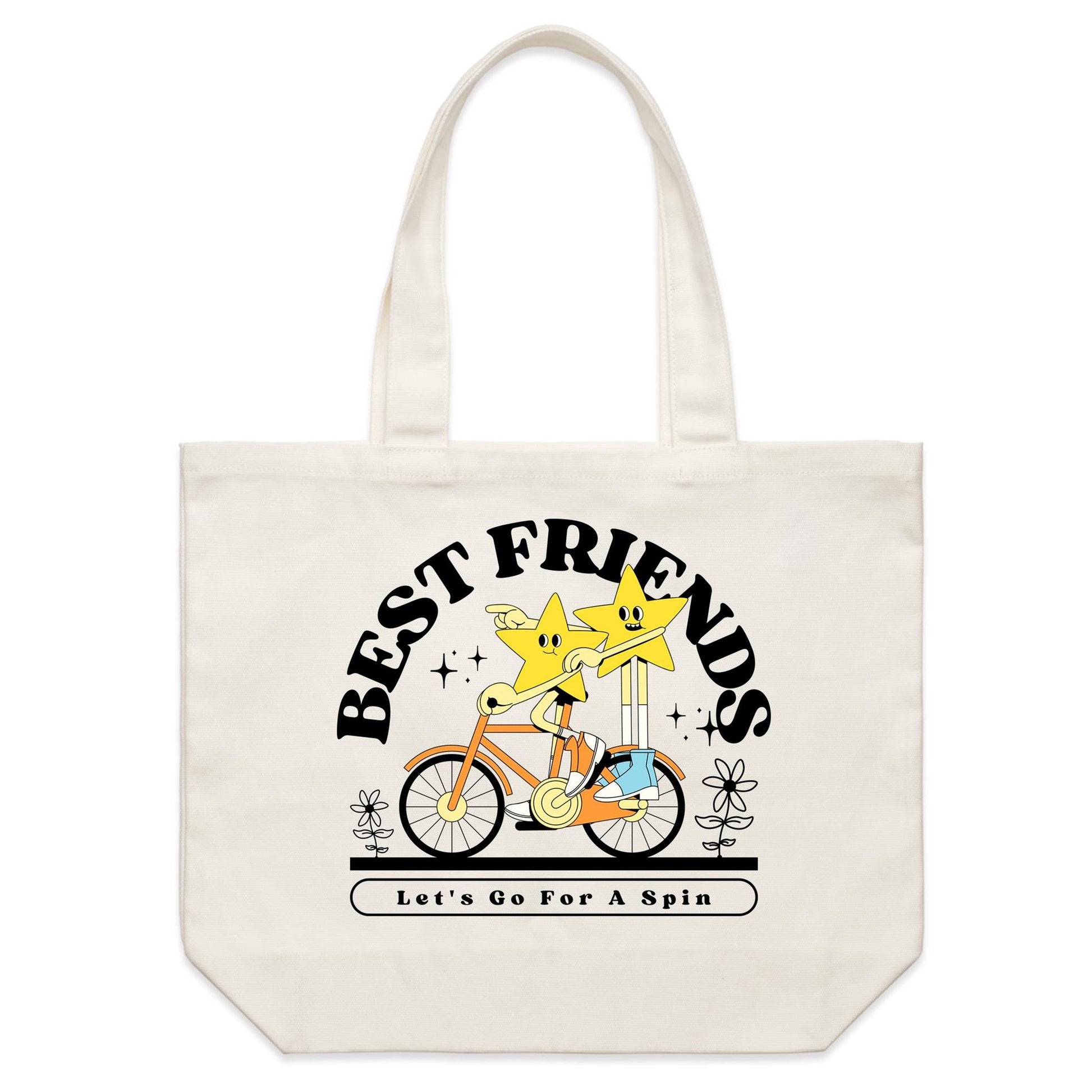 Best Friends - Shoulder Canvas Tote Bag Default Title Shoulder Tote Bag Retro