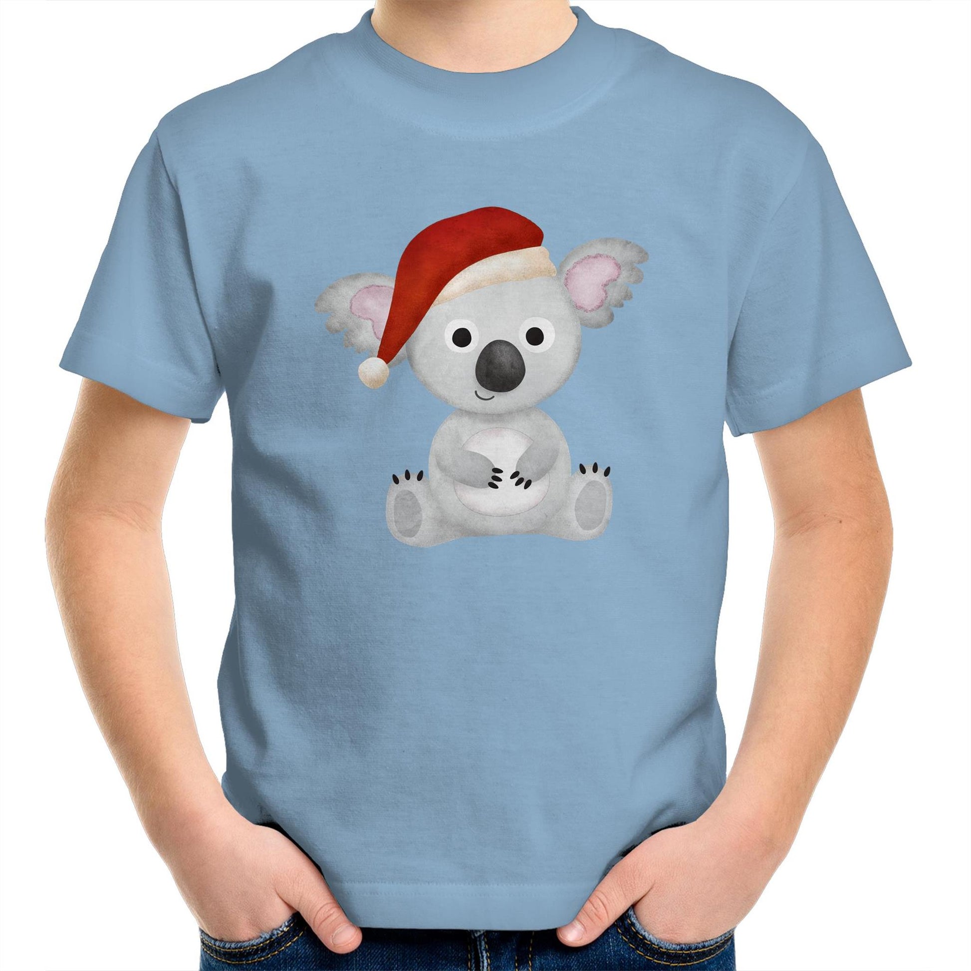 Christmas Koala - Kids Youth Crew T-Shirt Carolina Blue Christmas Kids T-shirt Merry Christmas