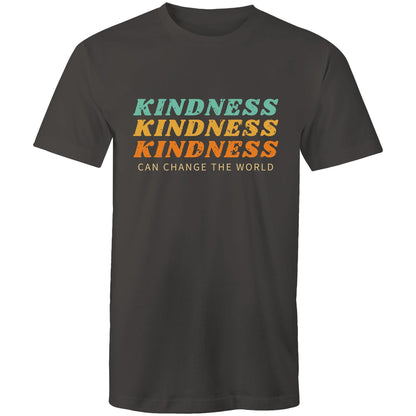 Kindness Can Change The World - Mens T-Shirt Charcoal Mens T-shirt Mens Retro