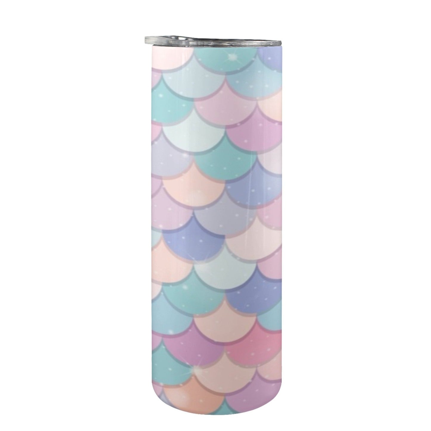 Mermaid Scales - 20oz Tall Skinny Tumbler with Lid and Straw 20oz Tall Skinny Tumbler with Lid and Straw Printed Offshore