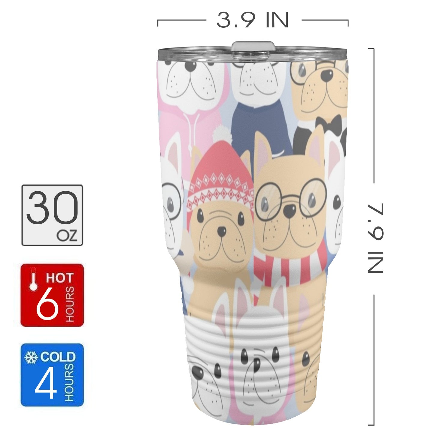 Dog Crowd - 30oz Insulated Stainless Steel Mobile Tumbler 30oz Insulated Stainless Steel Mobile Tumbler animal Printed Offshore