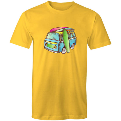 Surf Trip - Mens T-Shirt Yellow Mens T-shirt Mens Retro Summer