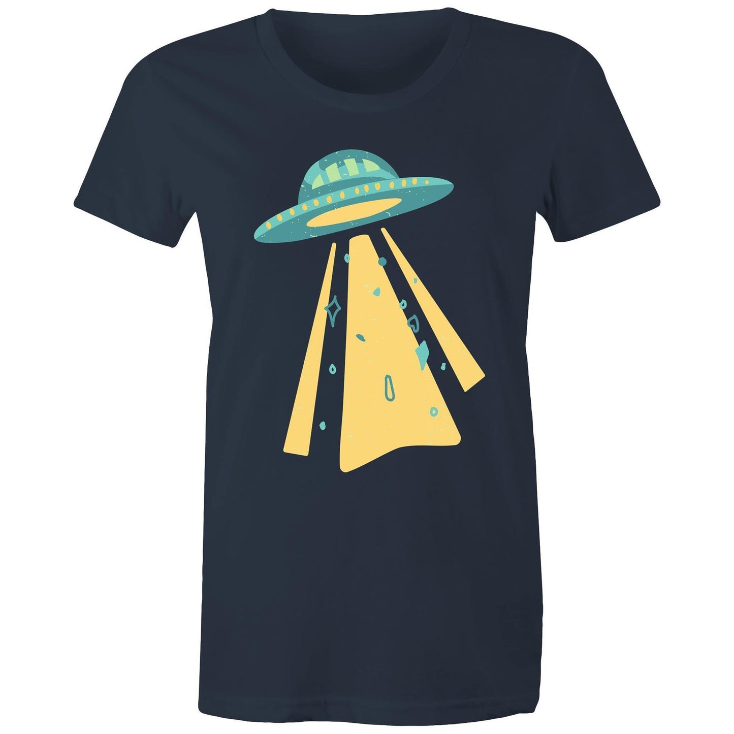 UFO - Women's Maple Tee Navy Womens T-shirt Retro Sci Fi Space Womens