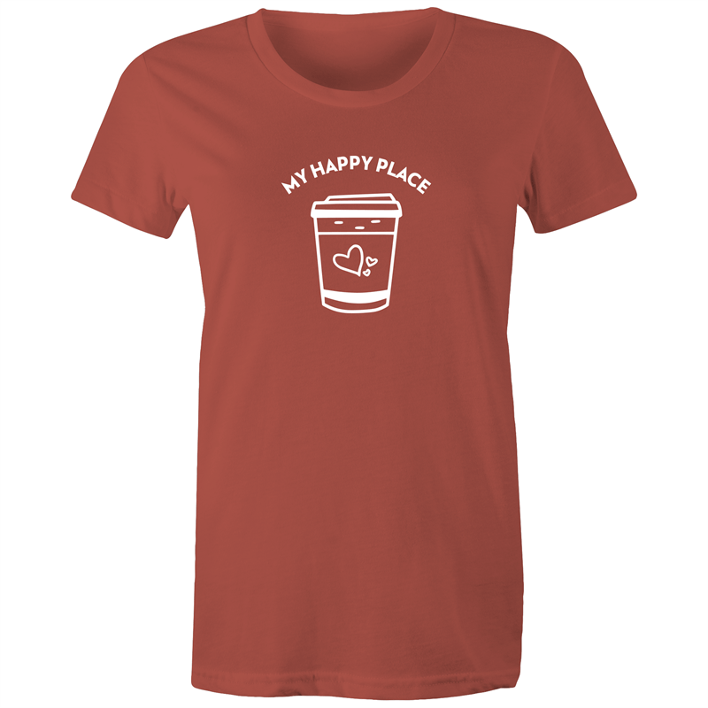 My Happy Place - Women's T-shirt Coral Womens T-shirt Coffee Womens