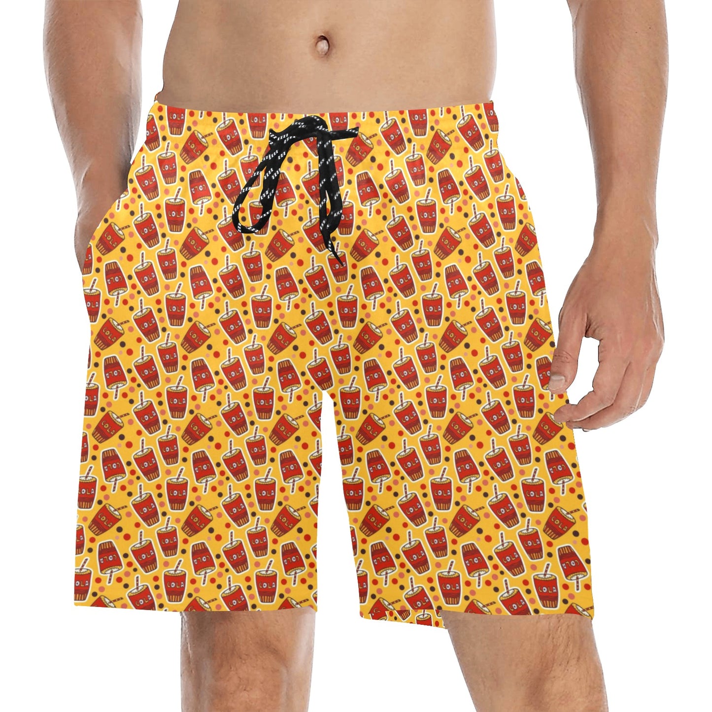 Cola - Men's Mid-Length Beach Shorts Men's Mid-Length Beach Shorts Food Printed Offshore