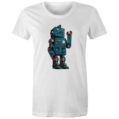 Robot - Womens T-shirt White Womens T-shirt Sci Fi