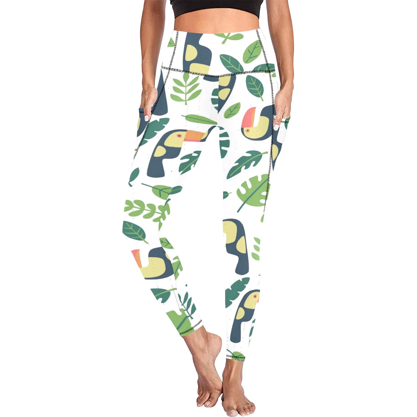 Toucans - Women's Leggings with Pockets Women's Leggings with Pockets S - 2XL animal Printed Offshore