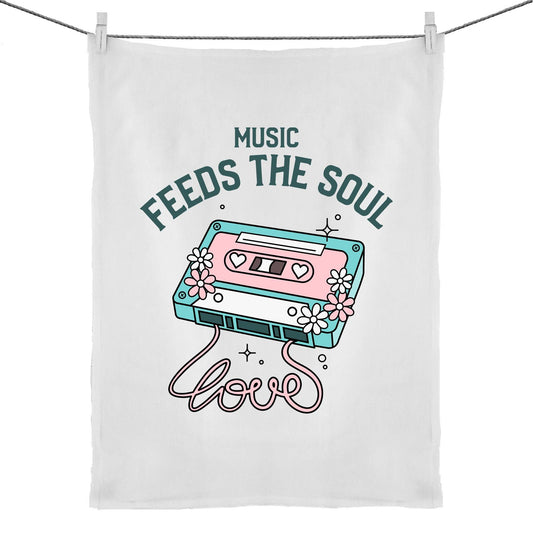 Music Feeds The Soul - 50% Linen 50% Cotton Tea Towel Default Title Tea Towel