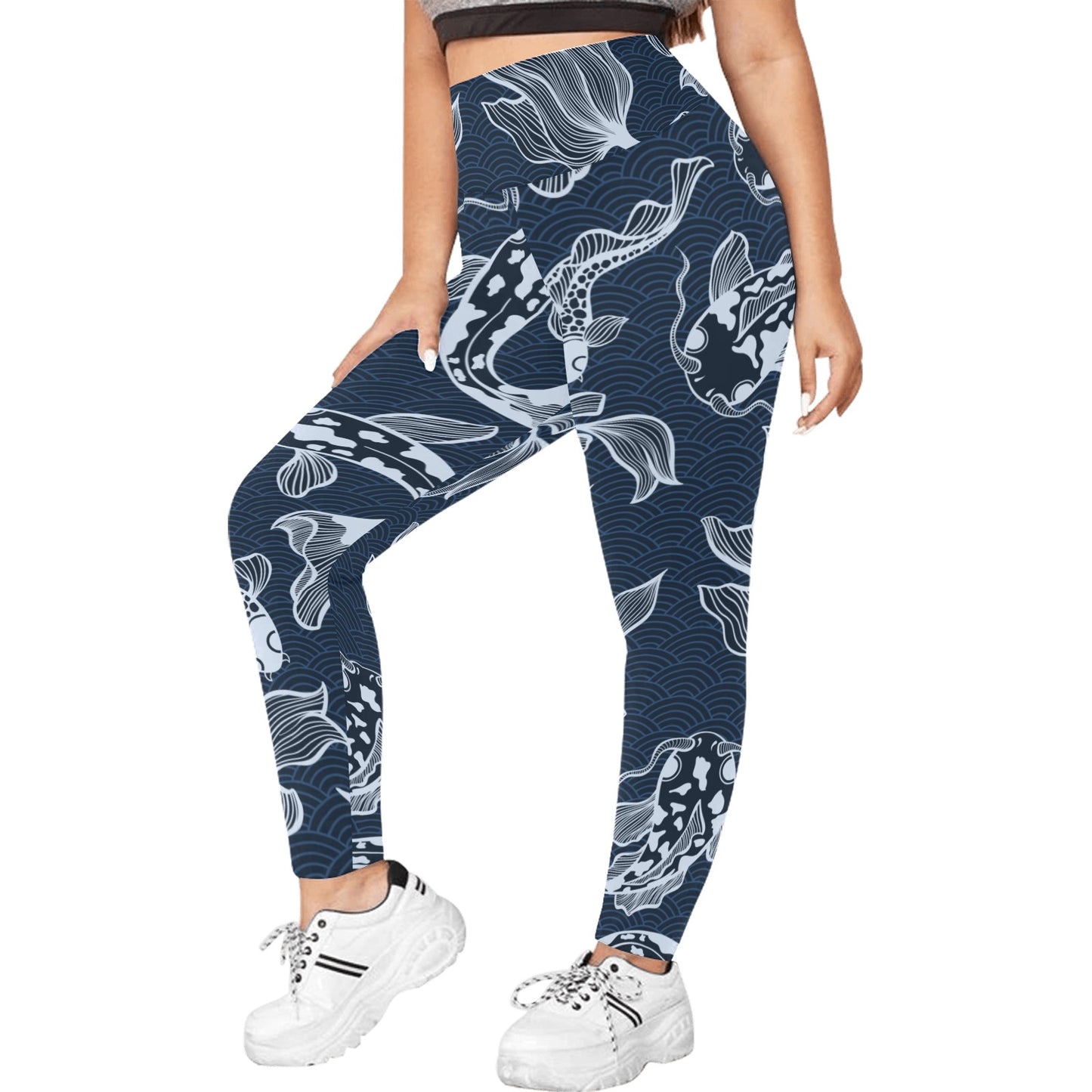 Blue Fish - Women's Plus Size High Waist Leggings Women's Plus Size High Waist Leggings animal Printed Offshore