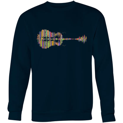 Guitar Reflection In Colour - Crew Sweatshirt Navy Sweatshirt Music