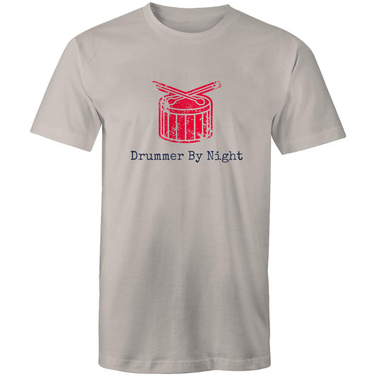 Drummer By Night - Mens T-Shirt Light Grey Mens T-shirt Music