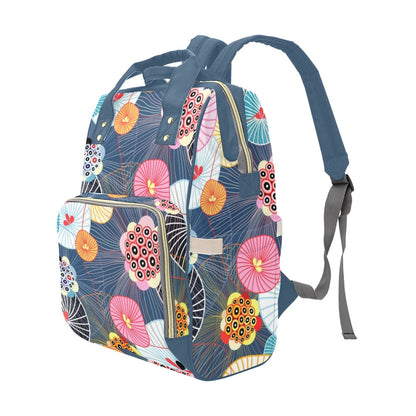 Abstract Floral - Multifunction Backpack Multifunction Backpack