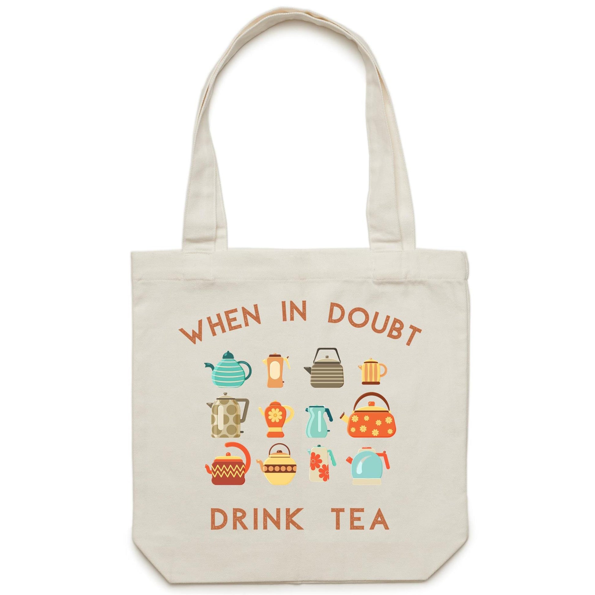 Drink Tea - Canvas Tote Bag Cream One-Size Tote Bag Tea
