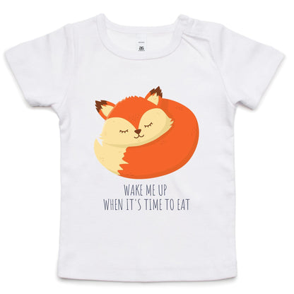 Wake Me Up When It's Time To Eat - Baby T-shirt White Baby T-shirt animal kids