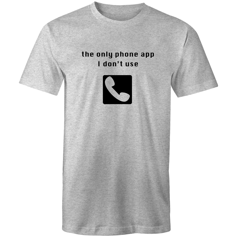 Phone App - Mens T-Shirt Grey Marle Mens T-shirt Funny Mens