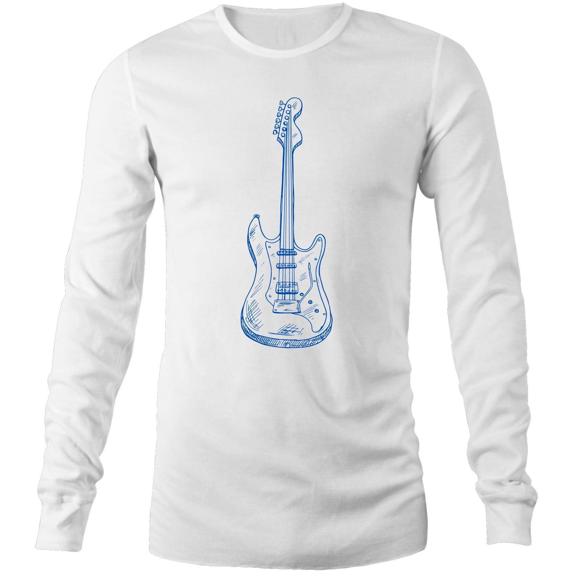 Guitar - Long Sleeve T-Shirt White Unisex Long Sleeve T-shirt Mens Music Womens